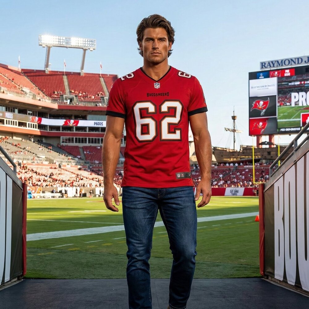 Men's Nike #62 Graham Barton Red Tampa Bay Buccaneers Play Game Jersey  Standard